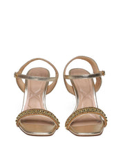 Sandália Feminina Salto Alto Fino - Ouro SDI-11616 - AU