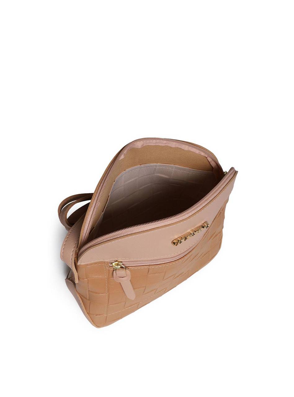 Bolsa Saddle Couro Pequena Transversal Nude BSI-5951 - NU