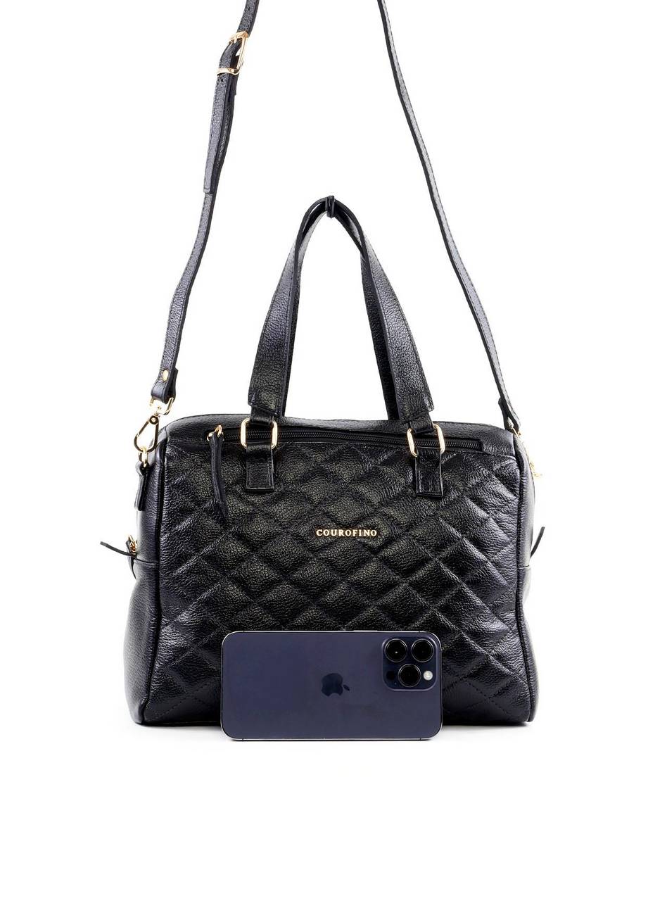 Bolsa Tote Arredondada em Matelasse - Preta BSI-6431 - PR