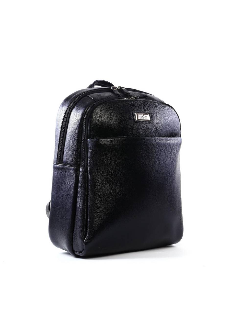 Mochila Casual Arredondada em Couro - Preta MEI-459 - PR