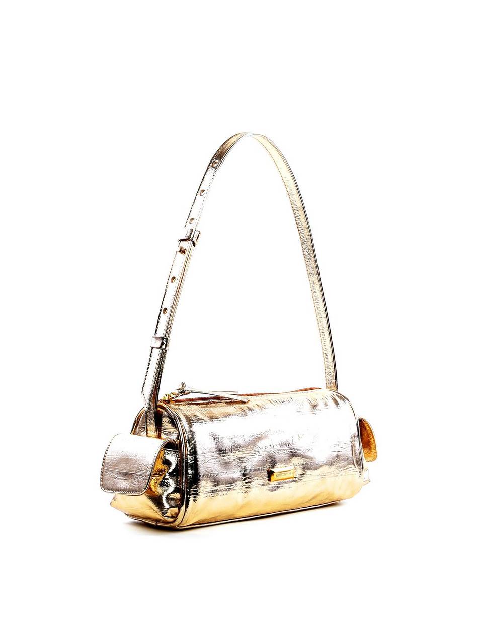 Bolsa Baguete Pequena com Bolsos Laterais - Ouro BSI-6447 - AU