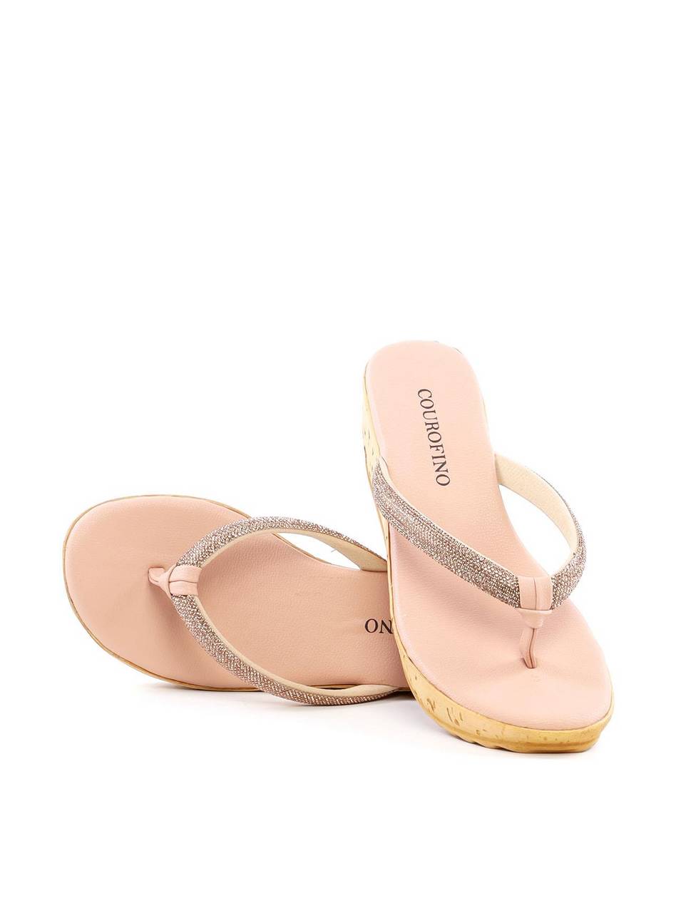 Tamanco Anabela PU com Tira em Strass - Nude SDI-12182 - NU