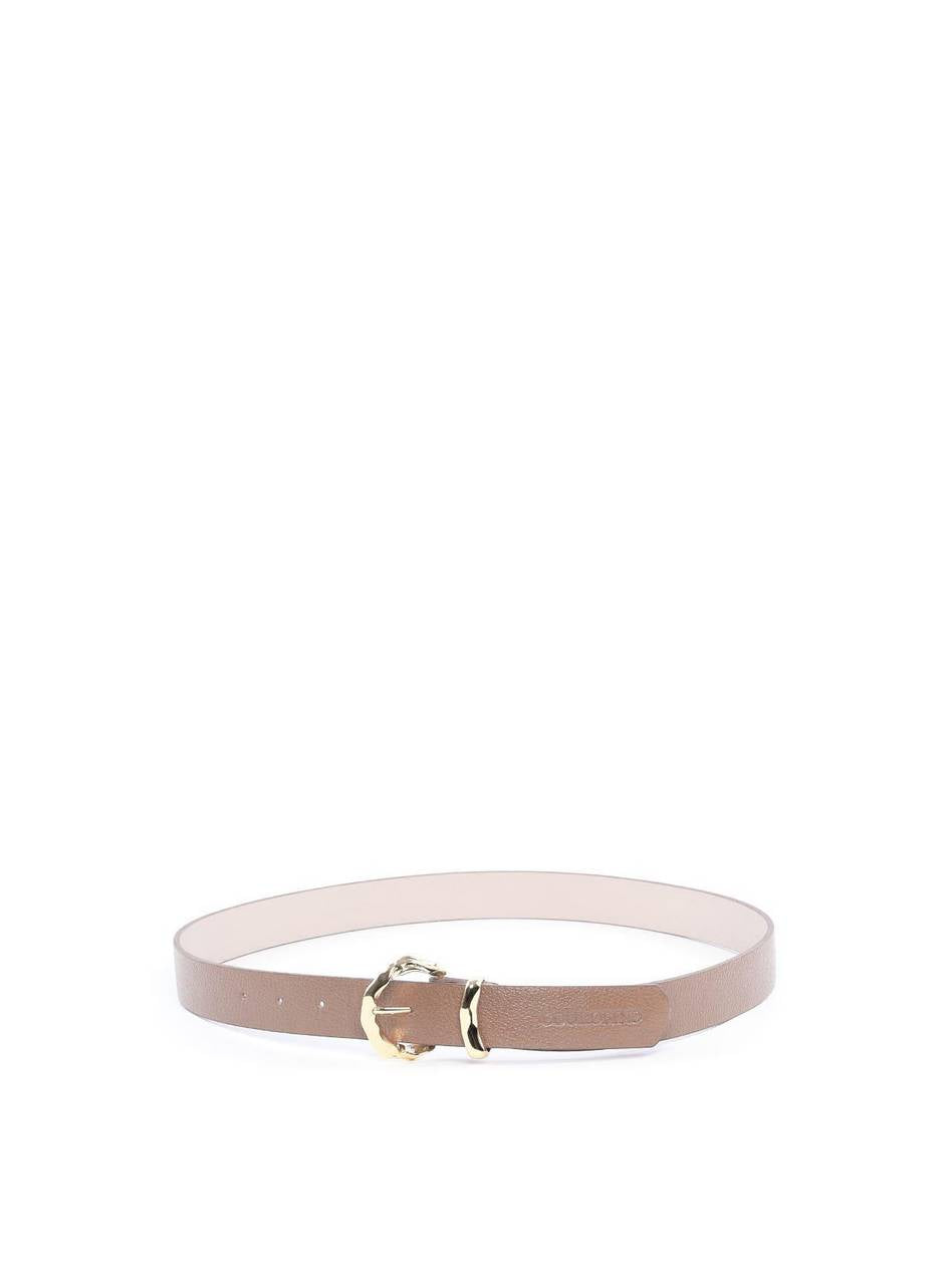 Cinto Feminino Largo de Couro com Fivela Orgânica - Nude CTI-992 - NU
