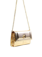 Bolsa Clutch Retangular com Alça de Corrente - Ouro BSI-6244 - AU
