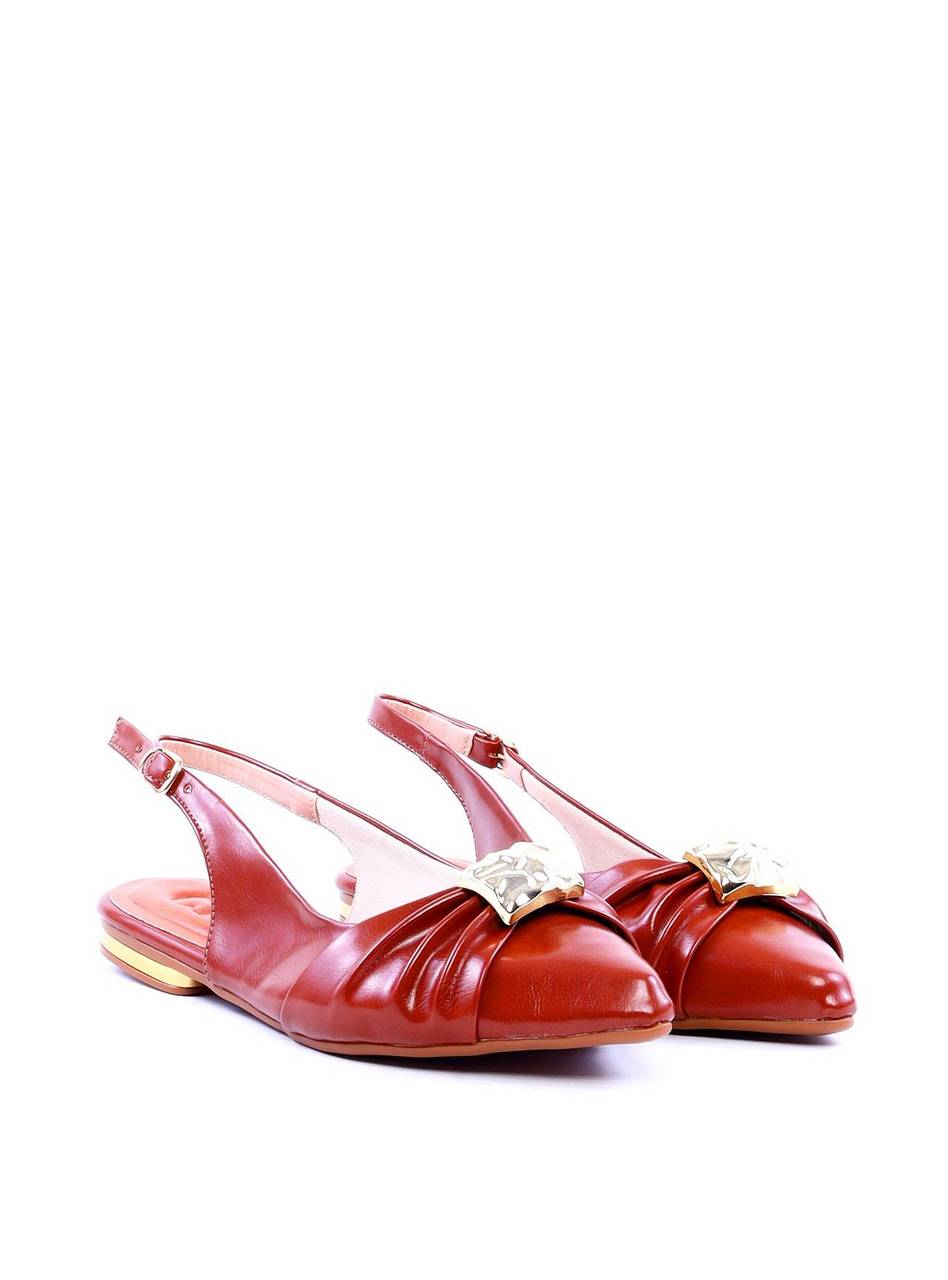 Sapatilha Slingback Drapeada Enfeite Orgânico - Castor SDI-11981 - CS