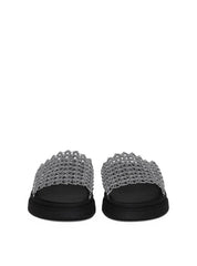 Sandália Flatform Slide com Tiras Tramadas - Prata SDI-11654 - PT