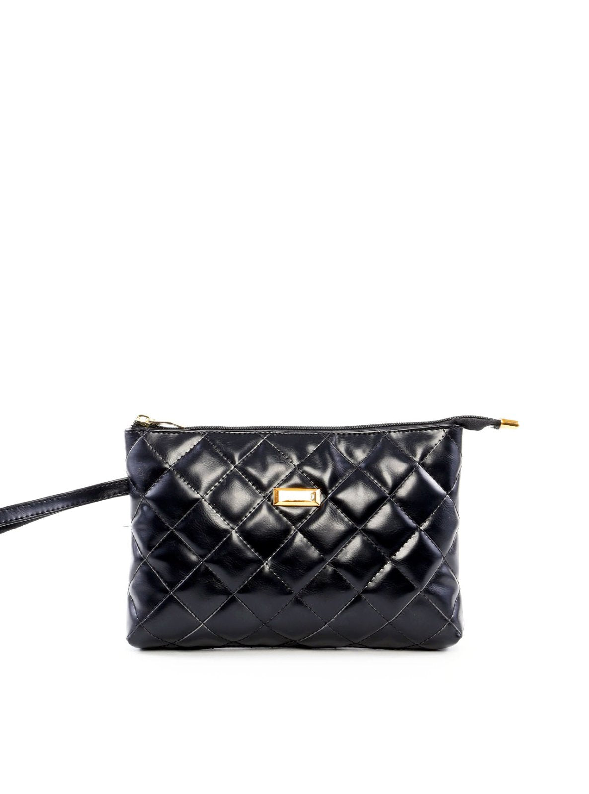 Necessaire Feminina Quadrada em Matelassê - Preta NSI-174 - PR