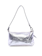 Bolsa Baguette com Bolso Grande Frontal - Prata BSI-6130 - PT