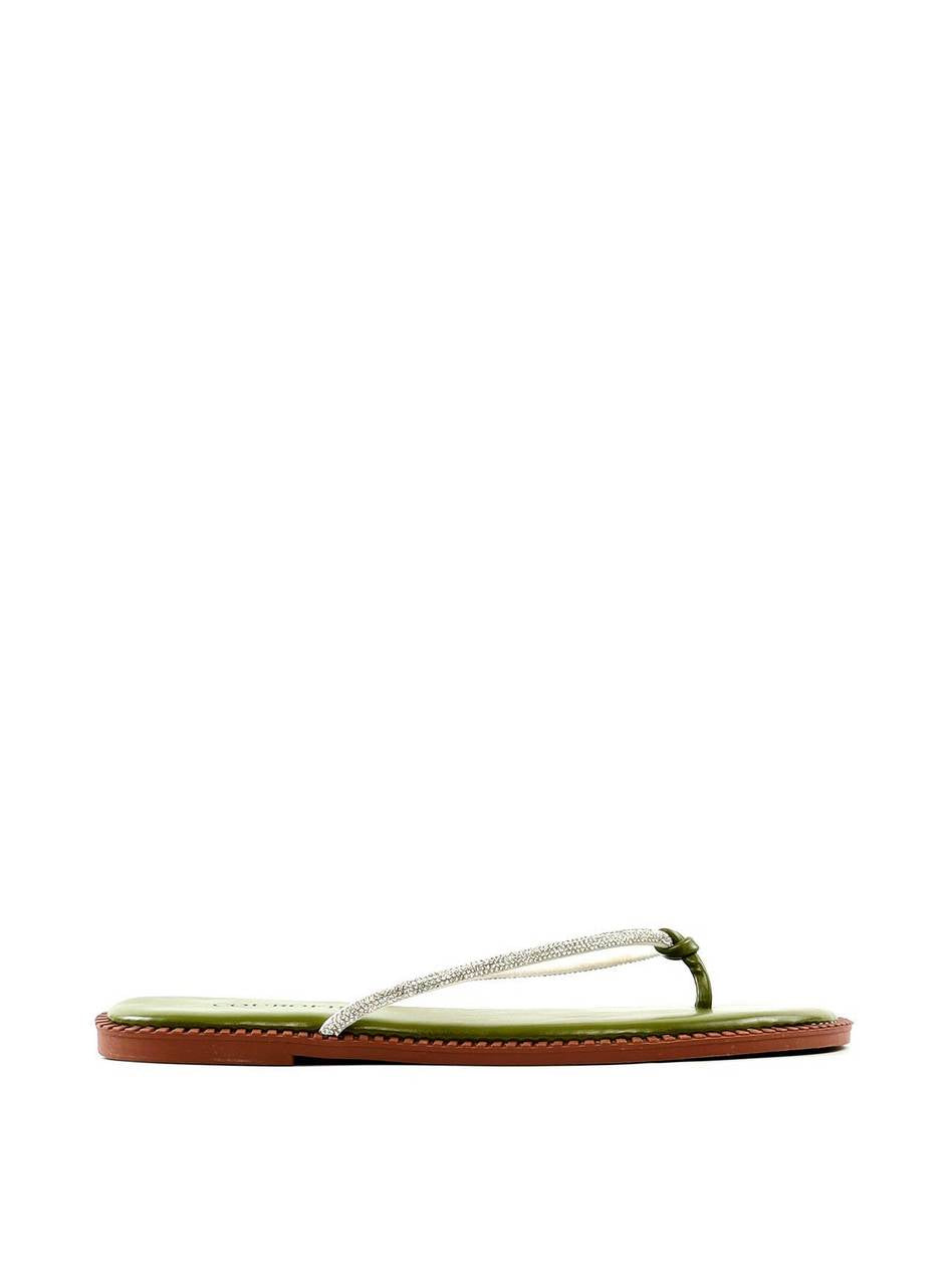 Rasteirinha com Tira em Strass - Verde SDI-11772 - VD