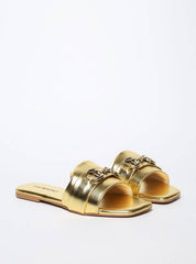Sandália Feminina Slide Bridão - Ouro SDI-11536 - AU