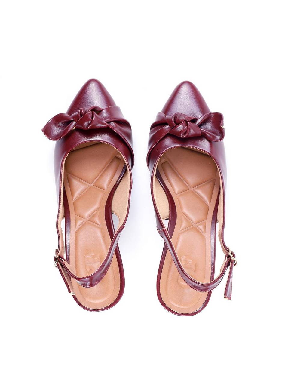 Scarpin Slingback Detalhe em Nó - Vinho SDI-11796 - VI