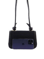 Bolsa Satchel Detalhe Tela Frontal Alça Nó - Preta BSI-6378 - PR