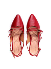 Scarpin Slingback com Fivelas Laterias - Vermelha SDI-11737 - VE