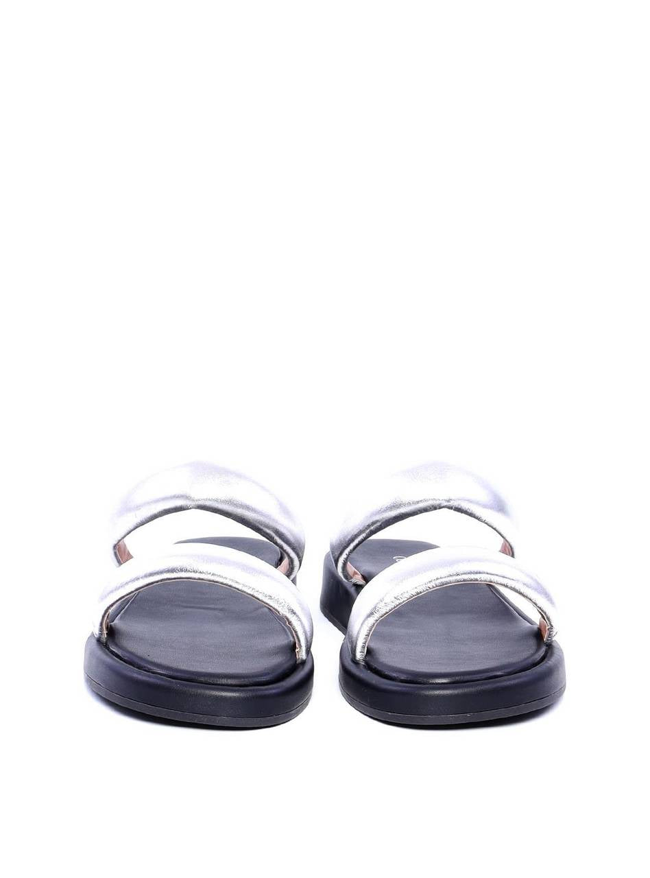 Sandália Feminina Flatform com Tiras Meia Cana - Prata SDI-11682 - PT