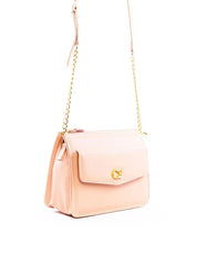 Bolsa Tote Transversal com Corrente - Nude BSI-6276 - NU