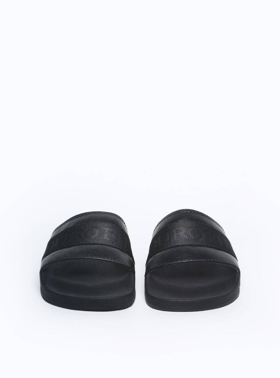 Sandália Masculina Chinelão Couro Rosto Largo Preta SDI-11272 - PR