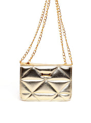 Bolsa Satchel Metalassê com Alça Transversal - Ouro BSI-6286 - AU