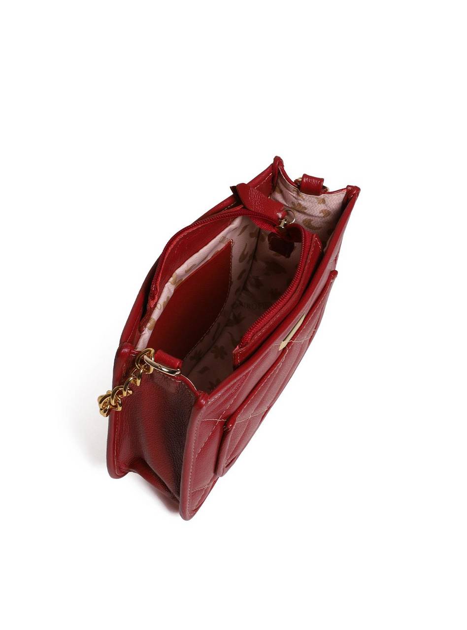 Bolsa Clutch Transversal Matelasse com Corrente - Vermelha BSI-5887 - VE