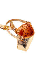 Bolsa Baguette Pequena Couro Fivela Grande - Ouro BSI-5879 - AU