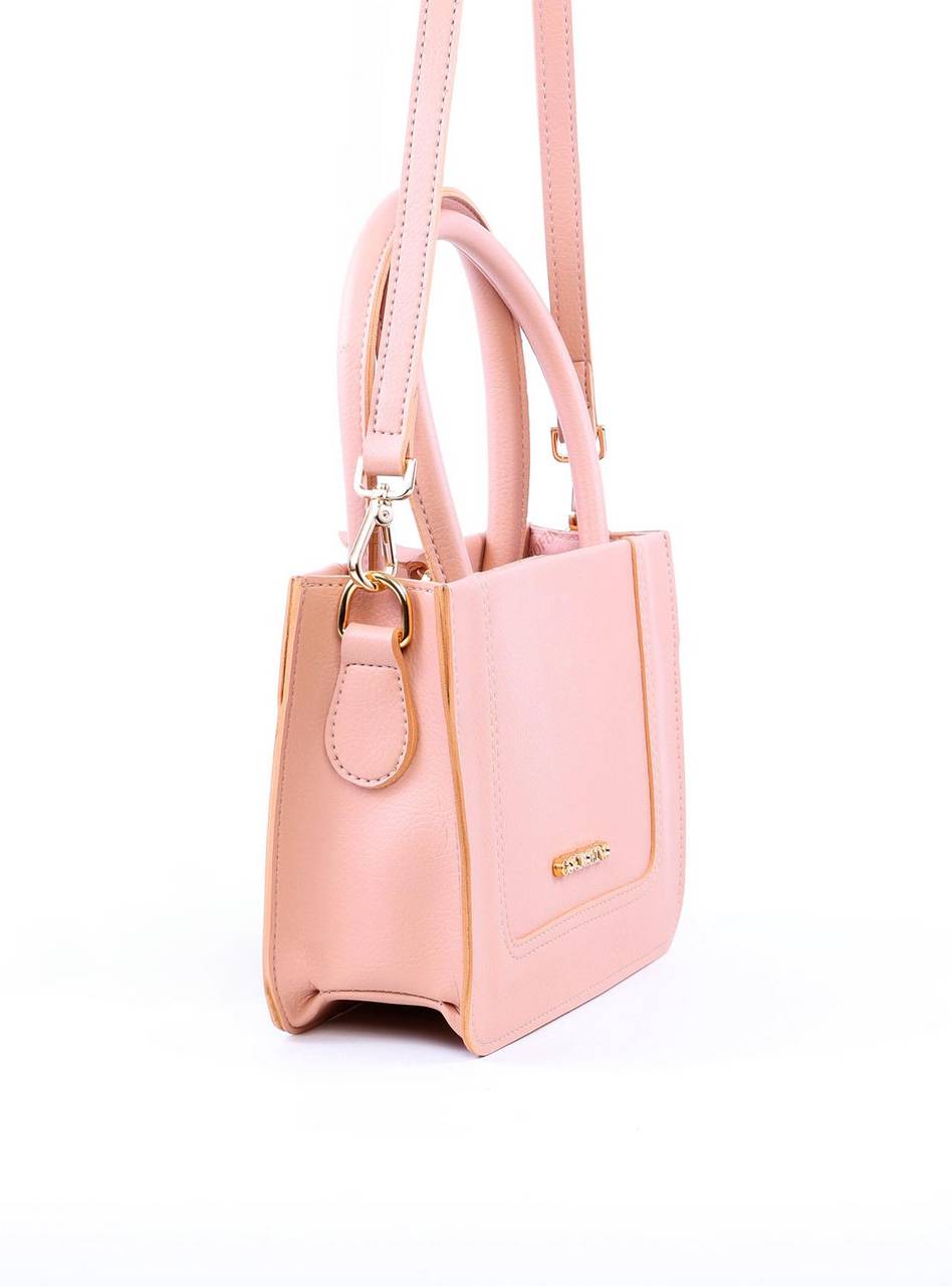 Bolsa Tiracolo Quadrada com Costuras Laterais - Nude BSI-6005 - NU