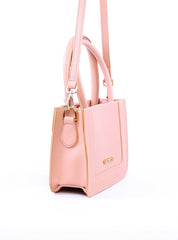 Bolsa Tiracolo Quadrada com Costuras Laterais - Nude BSI-6005 - NU