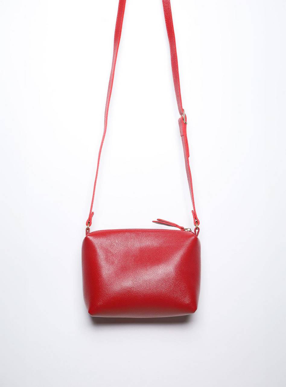 Bolsa Clutch Pequena Couro Transversal Vermelha BSI-5863 - VE