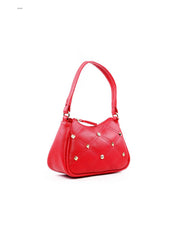Bolsa Clutch com Alça Tiracolo Removível em Matelassê e Spikes - Vermelha BSI-5966 - VE