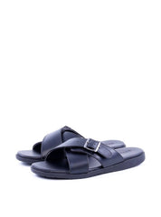 Sandália Masculina em Couro com Tiras Largas - Preta SDI-11703 - PR