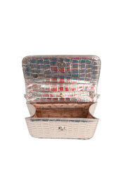 Bolsa Saddle Pequena Estruturada Alça Transversal Prata BSI-5724 - PT