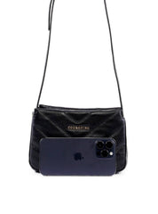 Bolsa Tote Transversal com Matelassê em V - Preta BSI-6437 - PR