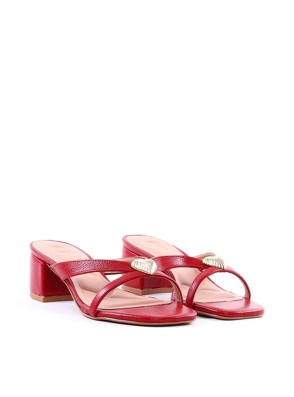 Tamanco com Salto Bloco e Detalhe de Coração - Vermelho SDI-12070 - VE