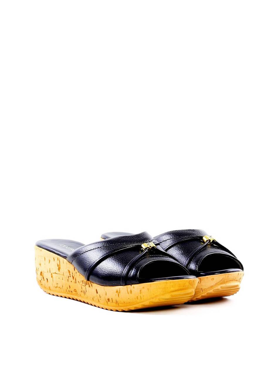 Tamanco Anabela Médio com Detalhe Dourado SDI-12201 - PR