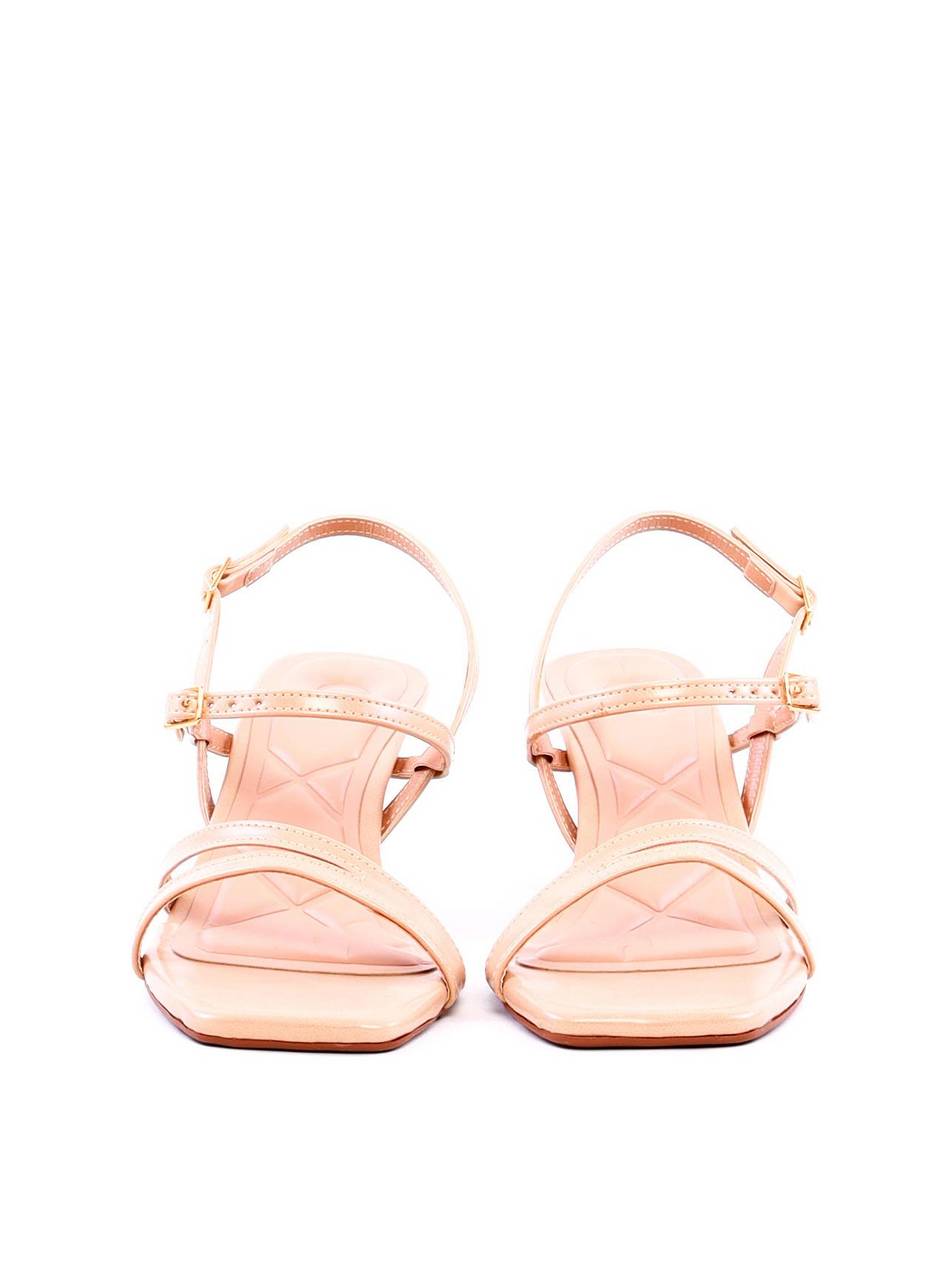 Sandália de Salto Fino com Tiras e Fivelas - Nude SDI-11974 - NU