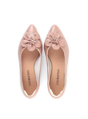 Sapatilha Bico Fino Enfeite Flor - Nude SDI-12054 - NU
