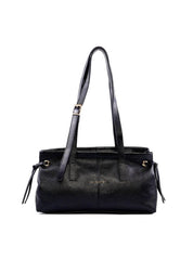 Bolsa Tote de Couro com Ilhós Laterais - Preta BSI-6223 - PR