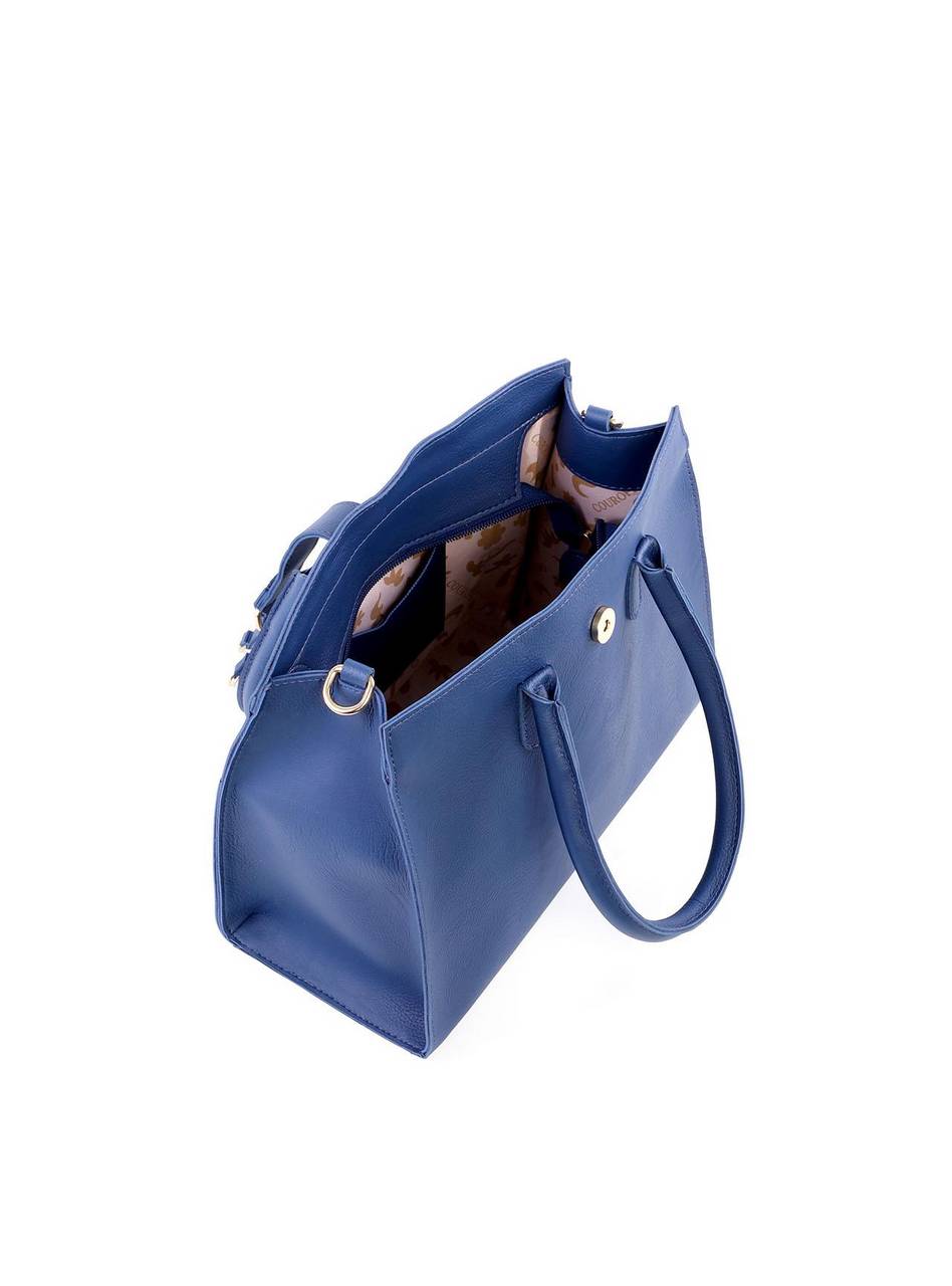 Bolsa Tote com Enfeite Meia Argola - Azul BSI-6227 - AZ