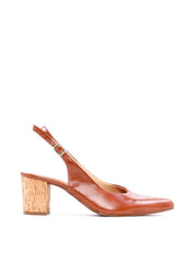 Scarpin Slingback Salto Bloco em Cortiça - Castor SDI-11878 - CS