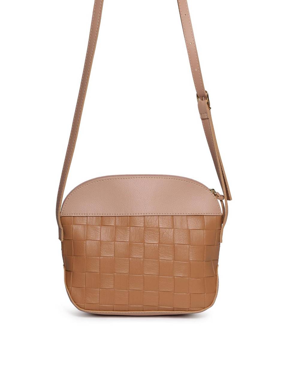 Bolsa Saddle Couro Pequena Transversal Nude BSI-5951 - NU