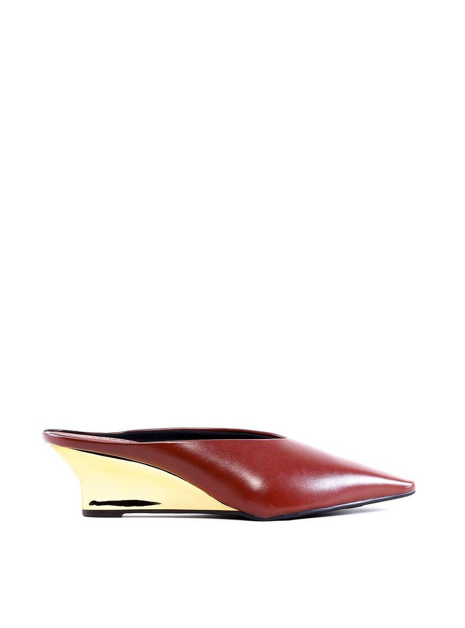 Mule de Bico Fino com Salto Anabela Cromado - Cacau SD-12011 - CA