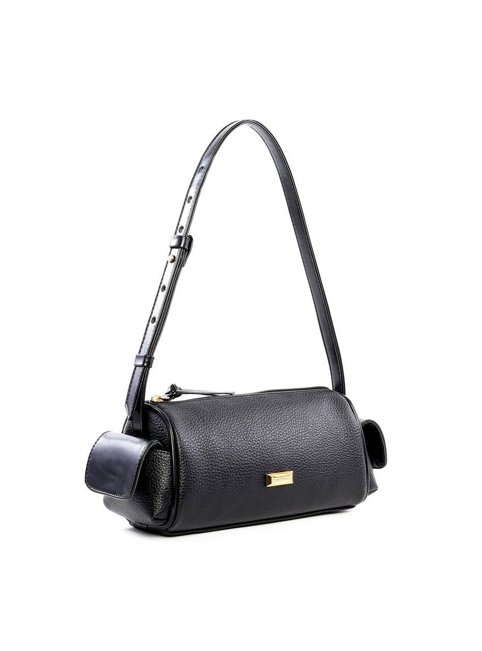 Bolsa Baguete Pequena com Bolsos Laterais - Preta BSI-6447 - PR