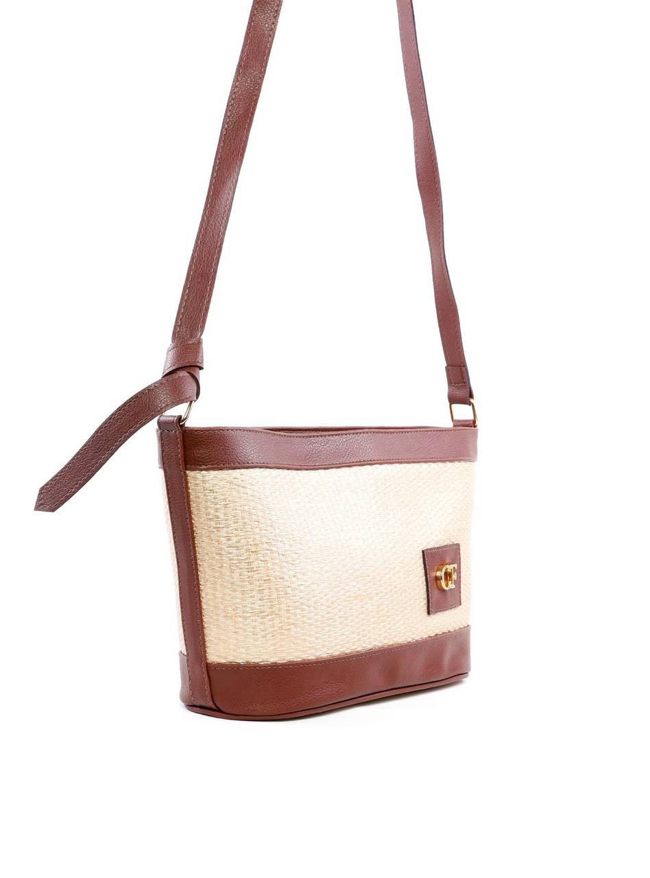 Bolsa Tote Palha com Alça Transversal - Cacau BSI-6235 - CA
