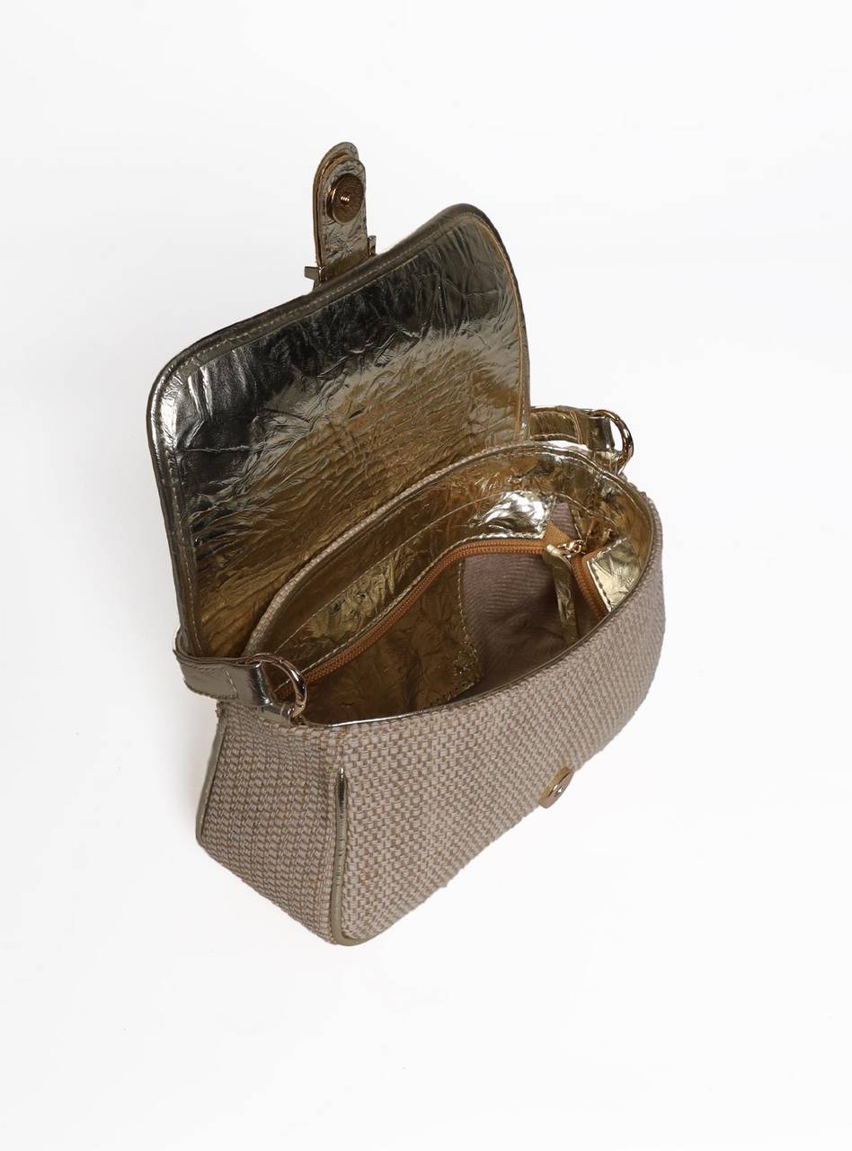 Bolsa Satchel de Mão em Palha Ouro BSI-5986 - AU