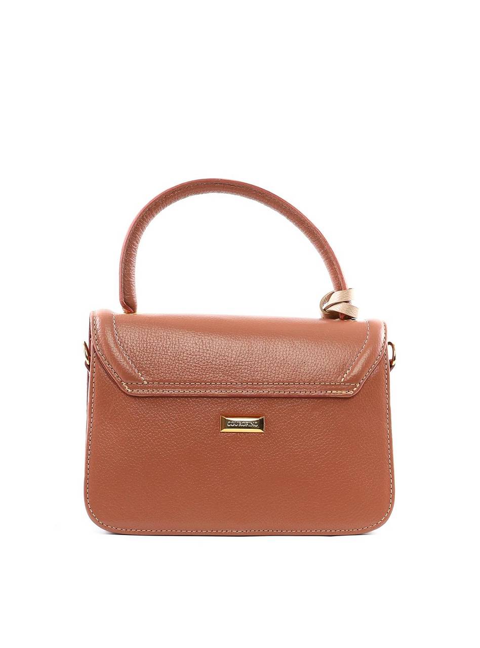 Bolsa Satchel Média com Charm de Coração - Nude BSI-6388 - NU