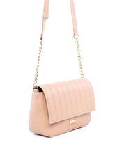 Bolsa Satchel com Costura na Tampa - Nude BSI-6214 - NU