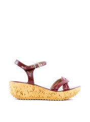 Sandália Anabela com Tira Pespontada - Vinho SDI-11898 - VI