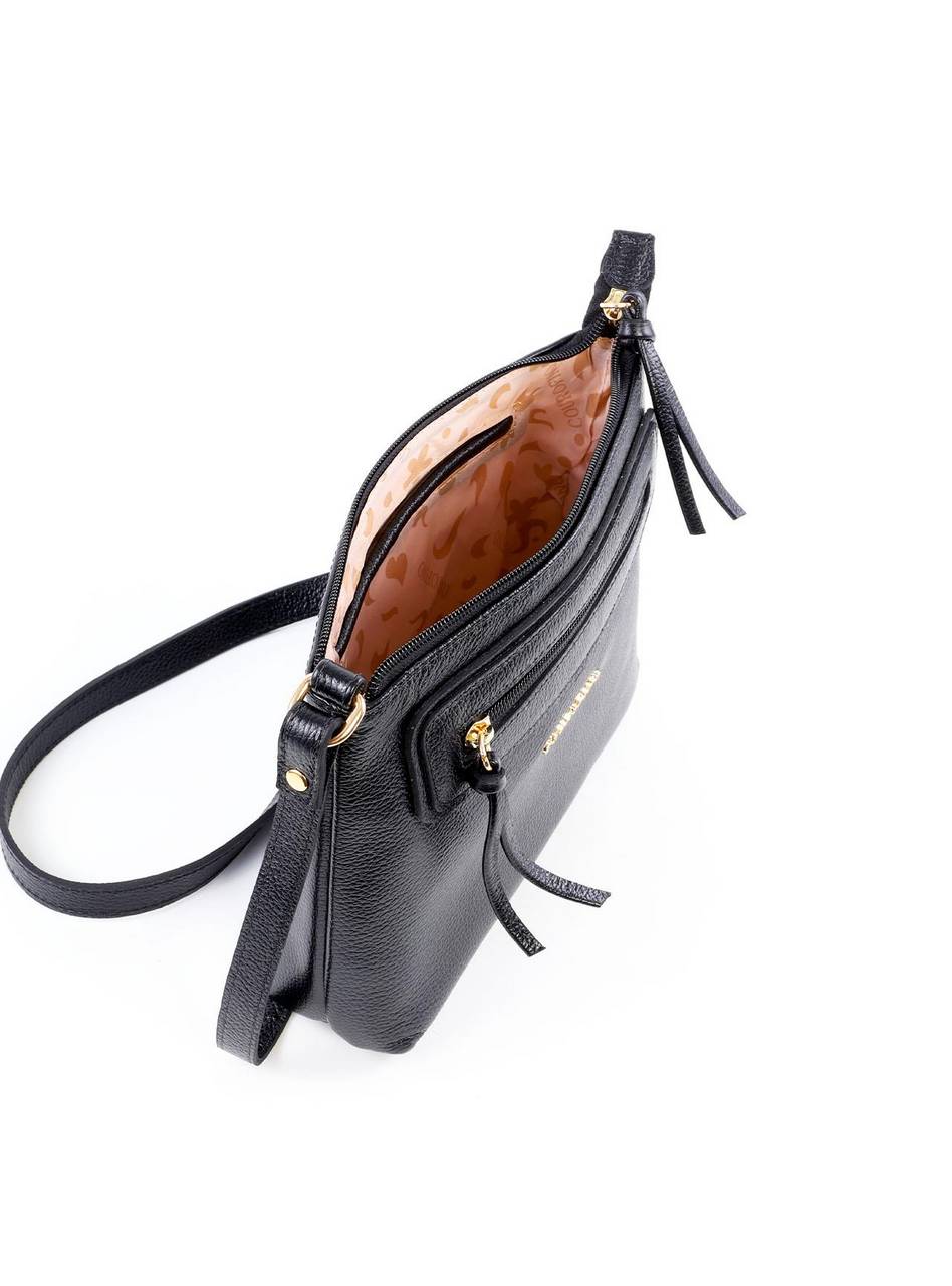 Bolsa Tote Transversal com Bolso Frontal - Preta BSI-6459 - PR