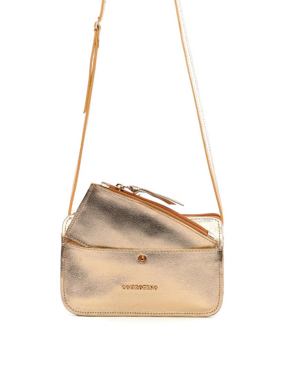 Bolsa Clutch Transversal com Bolso Removível - Ouro BSI-6417 - AU