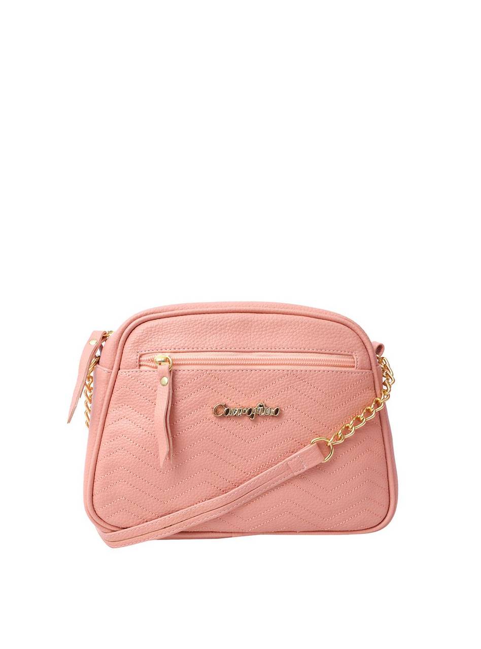 Bolsa Bag Média Transversal Alça Corrente Rosa BSI-5406 - RS