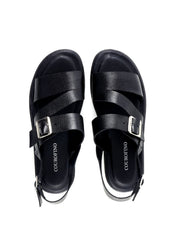 Sandália Masculina com Tiras Largas e Fivelas - Preta SDI-12167 - PR