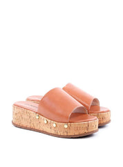 Tamanco Plataforma em Cortiça com Tachas - Nude SDI-11794 - NU